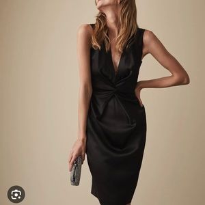 Reiss mosaic twist dress in black